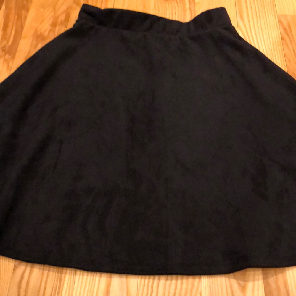 Black velour midi skirt